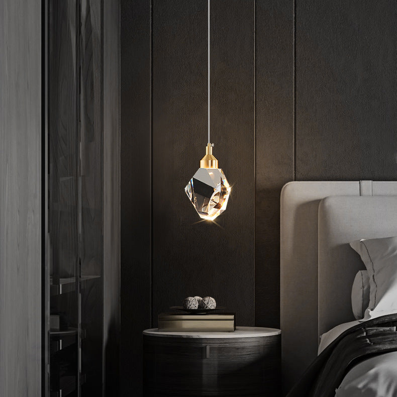 Lampe suspendue en cristal prisme de luxe