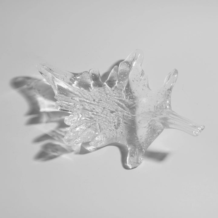 Maple Leaf Chandelier Bubbled Clear Glass