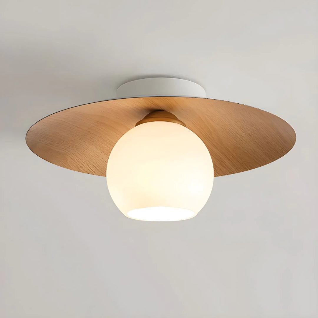 Milk Glass Ceiling Light 13