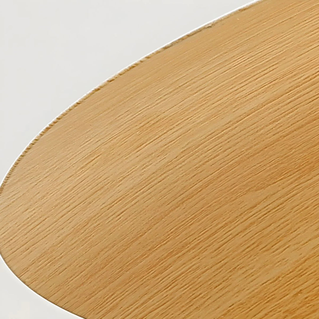 the wood grain detail of the ceiling lamp