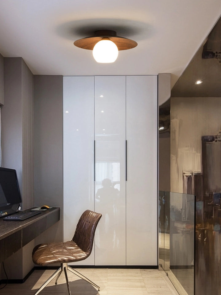 Milk Glass Ceiling Light 19