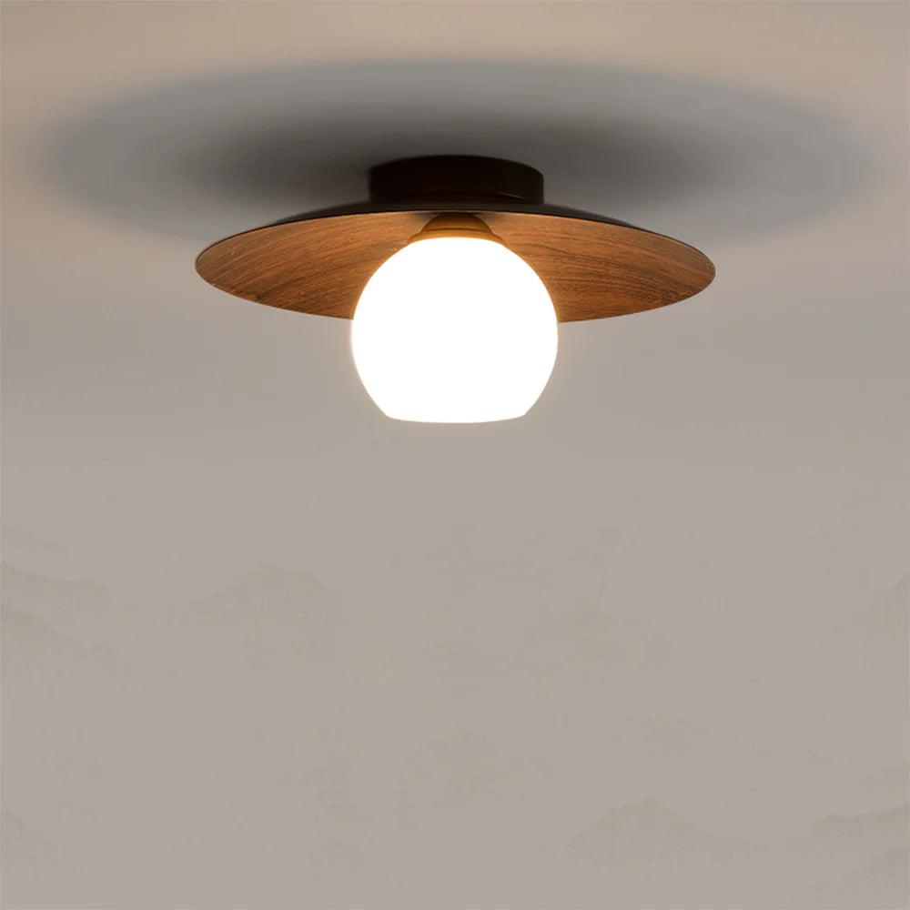 Milk Glass Ceiling Light 2