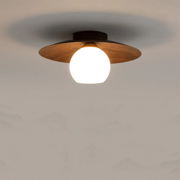 Milk Glass Ceiling Light 2