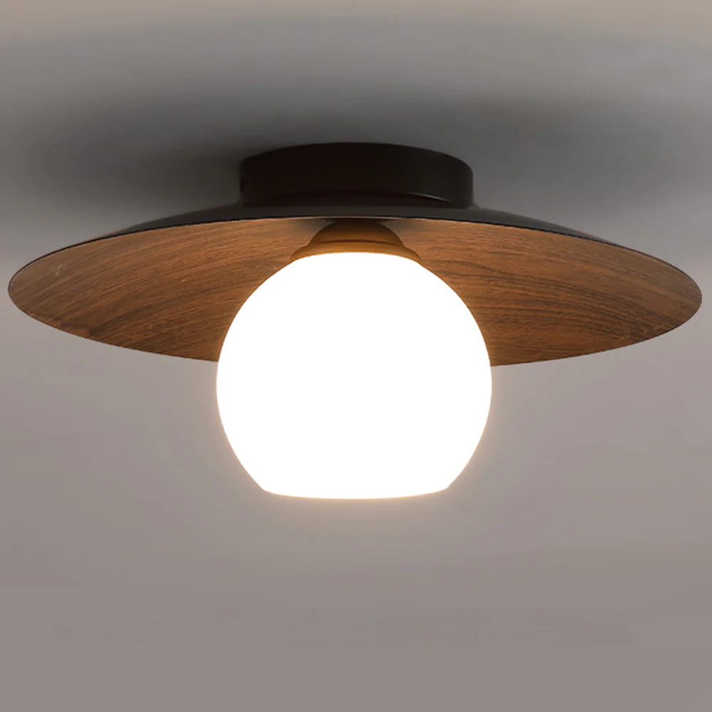 Milk Glass Ceiling Light 7