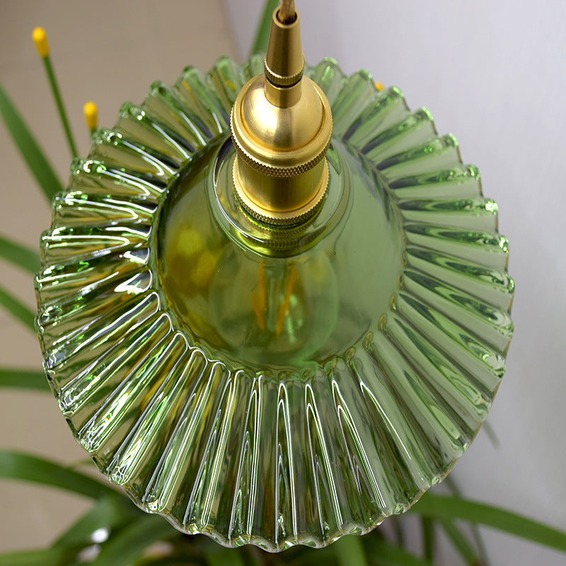 Mini lampe en verre plissé