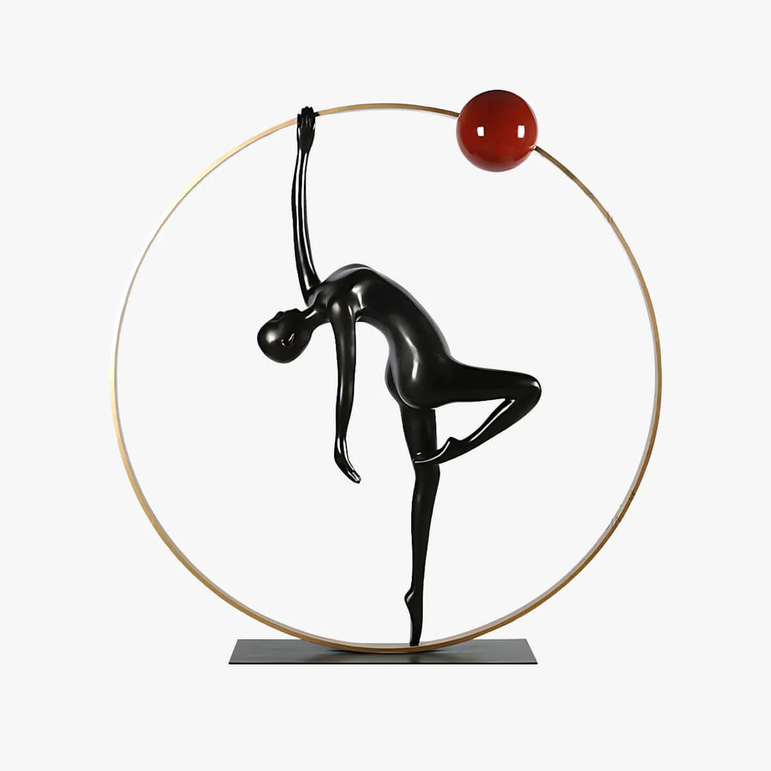 Modern Abstract Golden Ring Sculpture Floor Lamp 1
