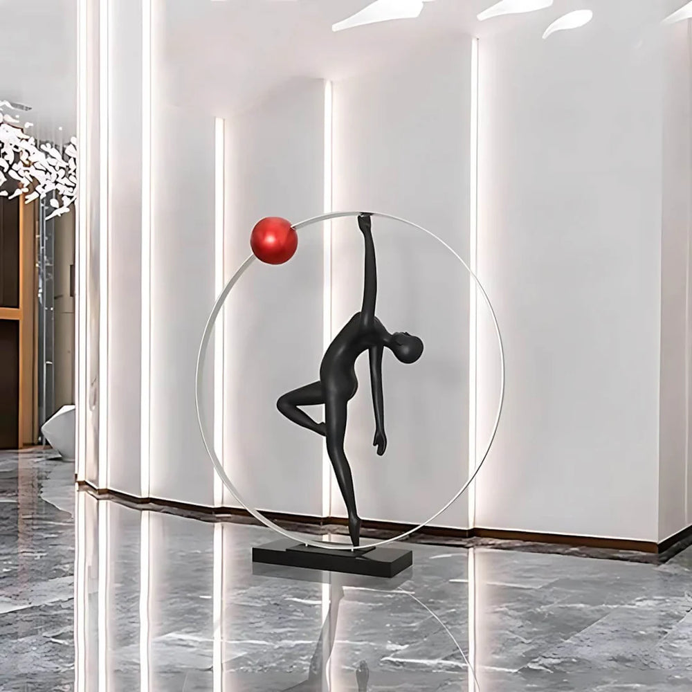 Modern Abstract Golden Ring Sculpture Floor Lamp 3
