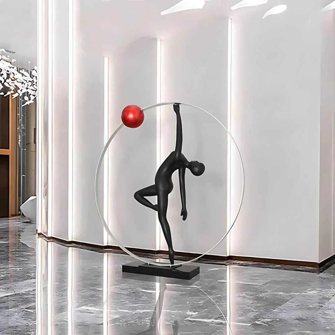 Modern Abstract Golden Ring Sculpture Floor Lamp 3