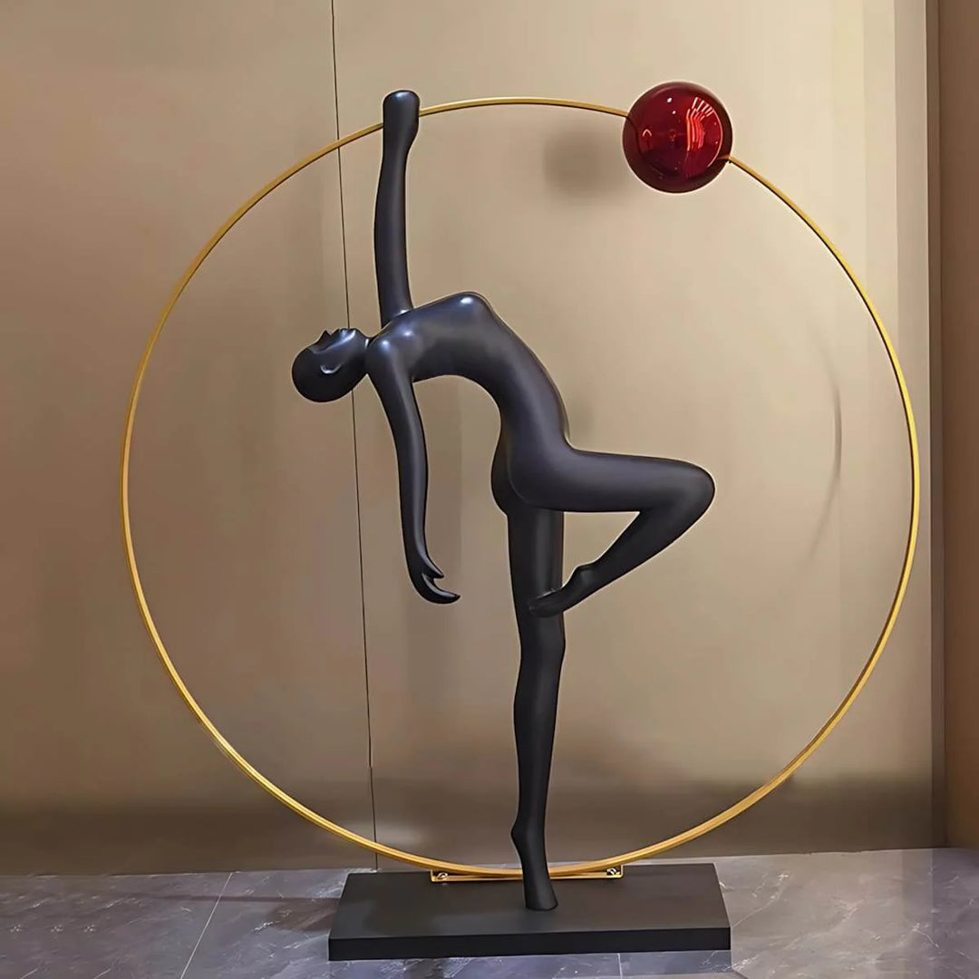 Modern Abstract Golden Ring Sculpture Floor Lamp 4