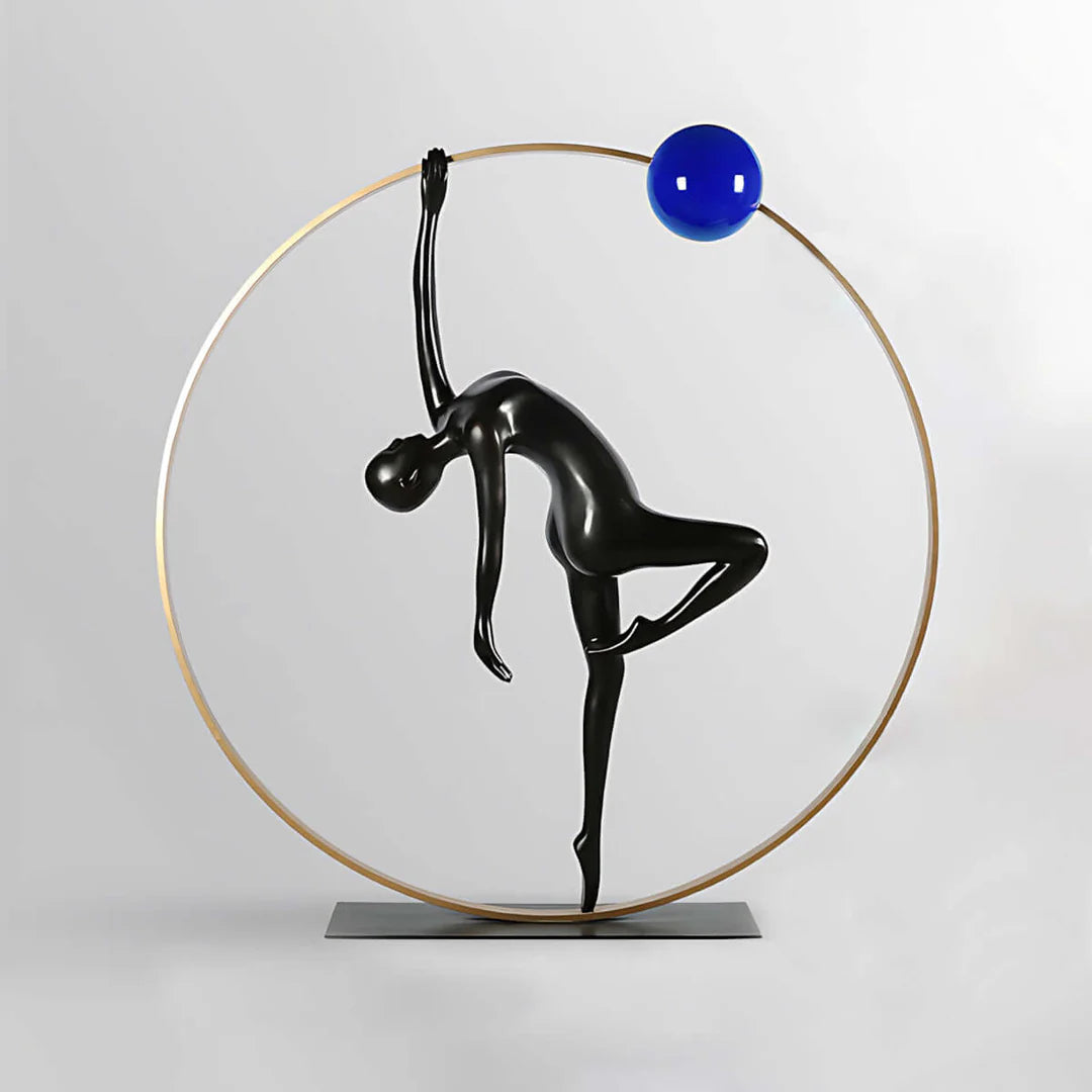 Modern Abstract Golden Ring Sculpture Floor Lamp 5