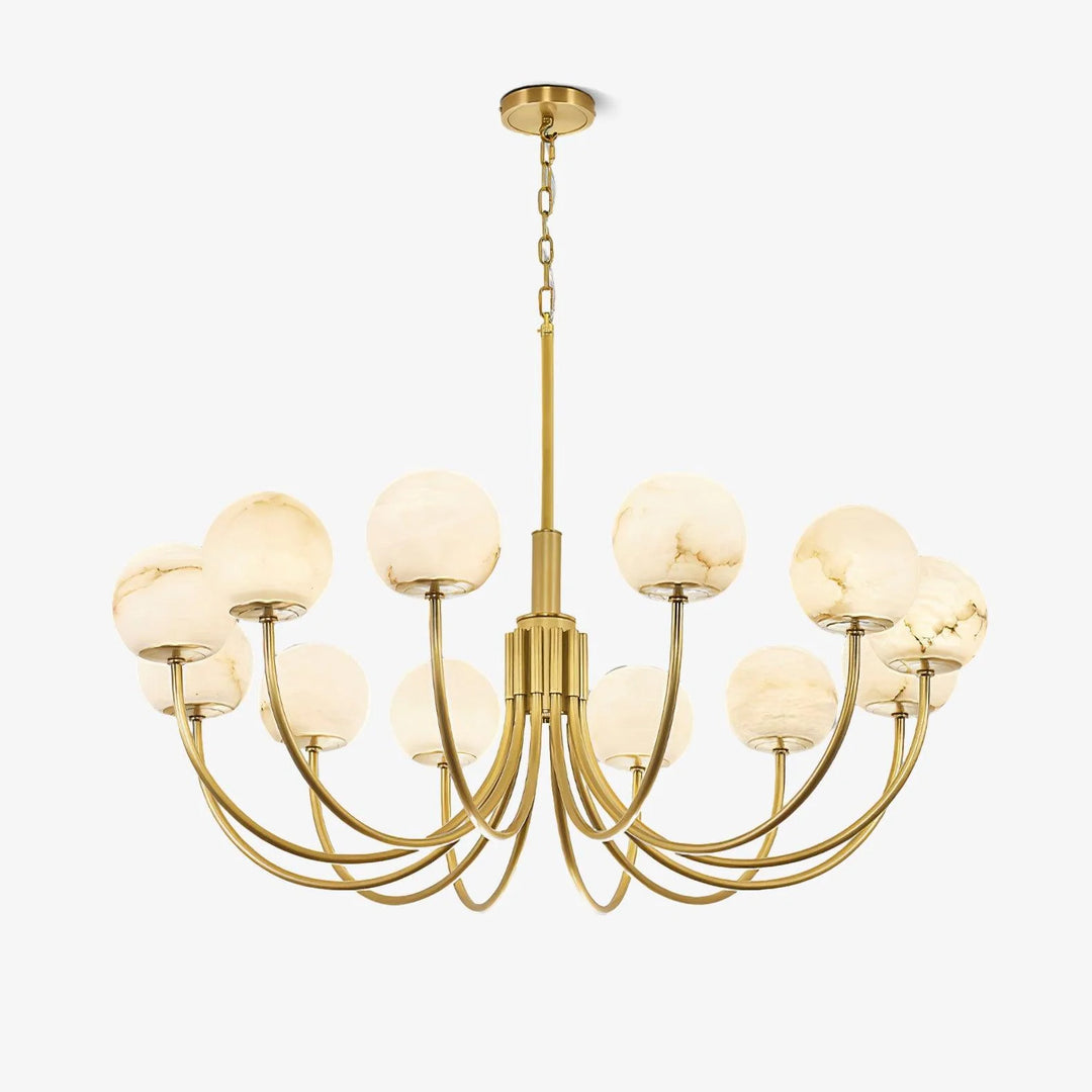 Modern Alabaster Globe Chandelier 14