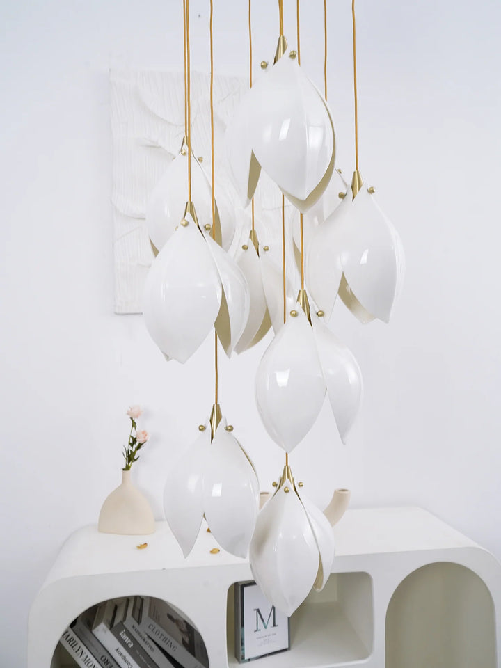 Modern Ceramic Flower Pendant Light 17