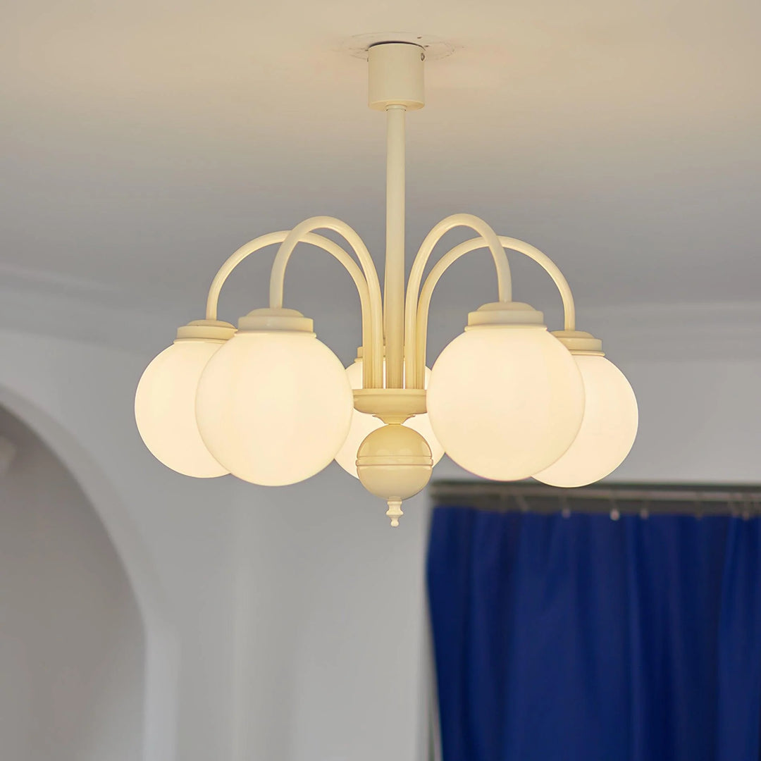 Modern Cream Glass Chandelier 13