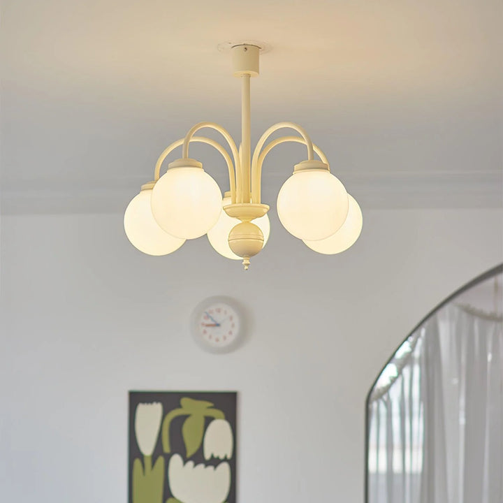 Modern Cream Glass Chandelier 15