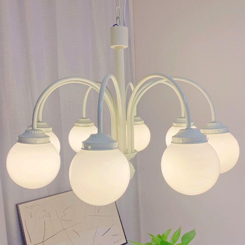 Modern Cream Glass Chandelier 16