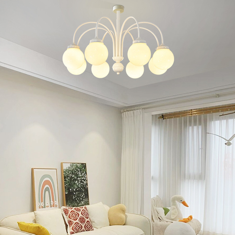 Modern Cream Glass Chandelier 18