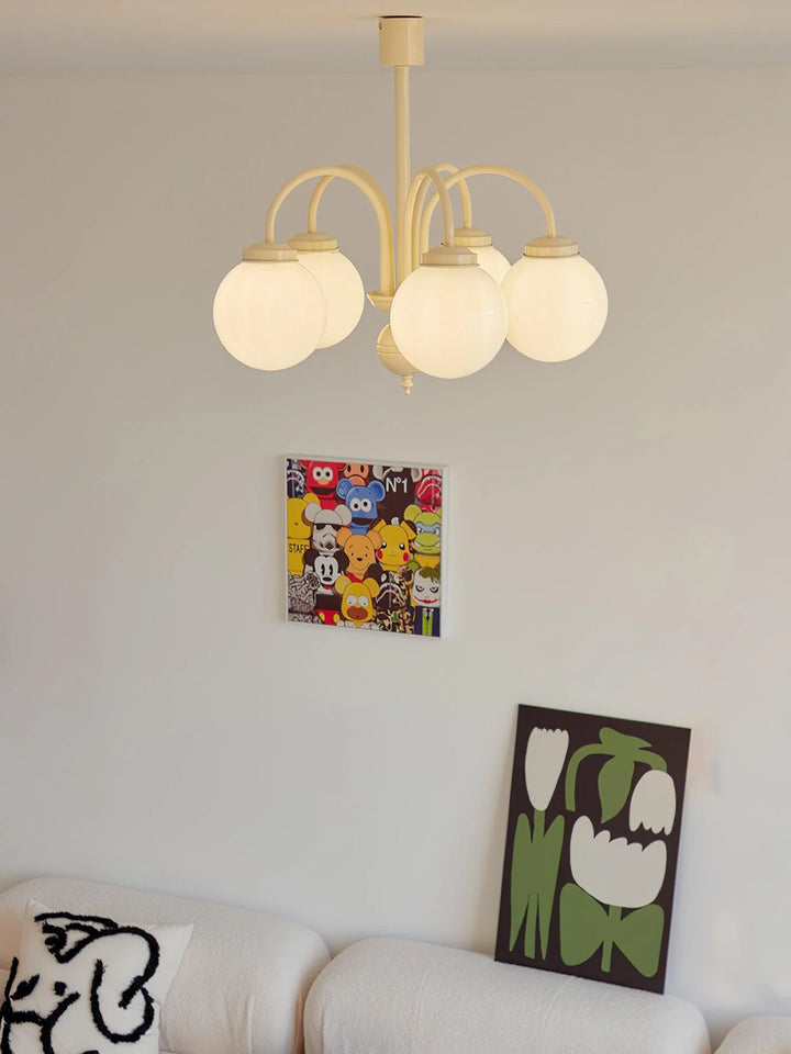 Modern Cream Glass Chandelier 20