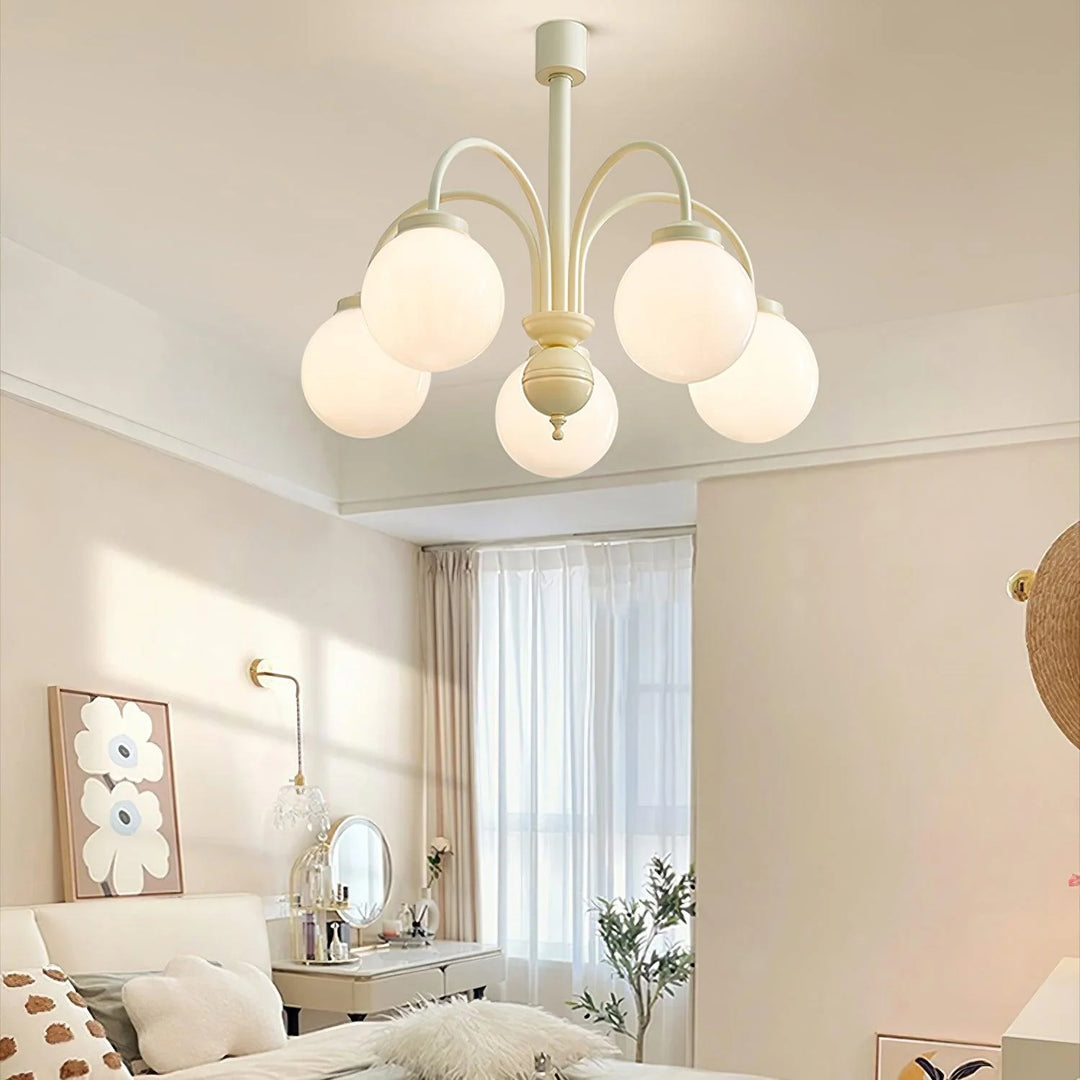 Modern Cream Glass Chandelier 24