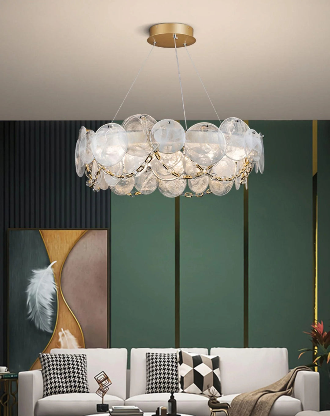 Modern Glass Disc Chandelier 1