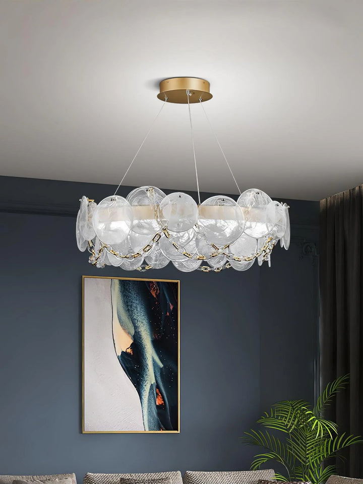 Modern Glass Disc Chandelier 10