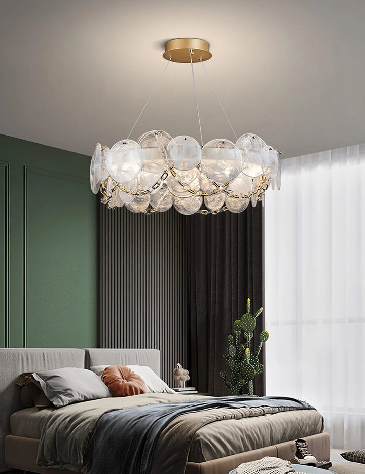 Modern Glass Disc Chandelier 12