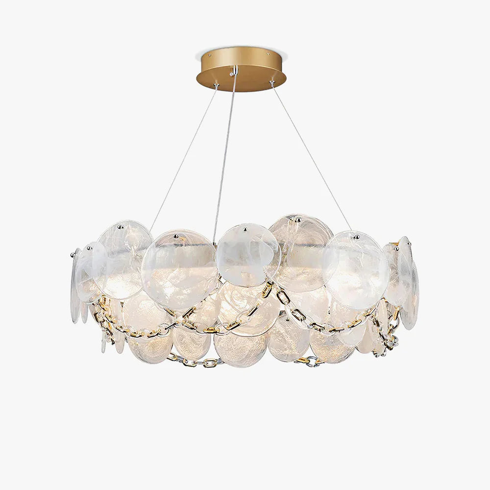 Modern Glass Disc Chandelier 15