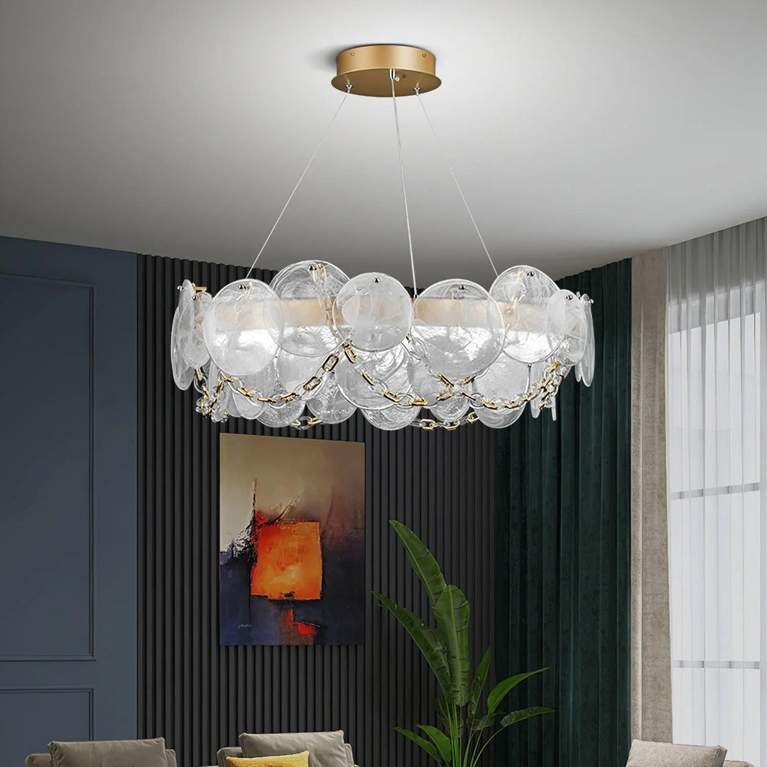 Modern Glass Disc Chandelier 2