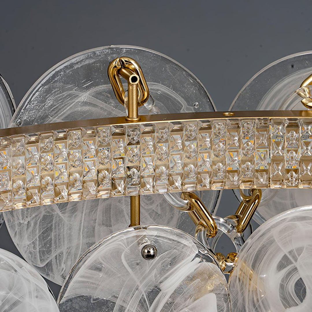 Modern Glass Disc Chandelier 4