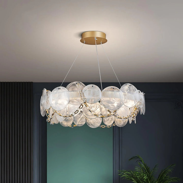 Modern Glass Disc Chandelier 5