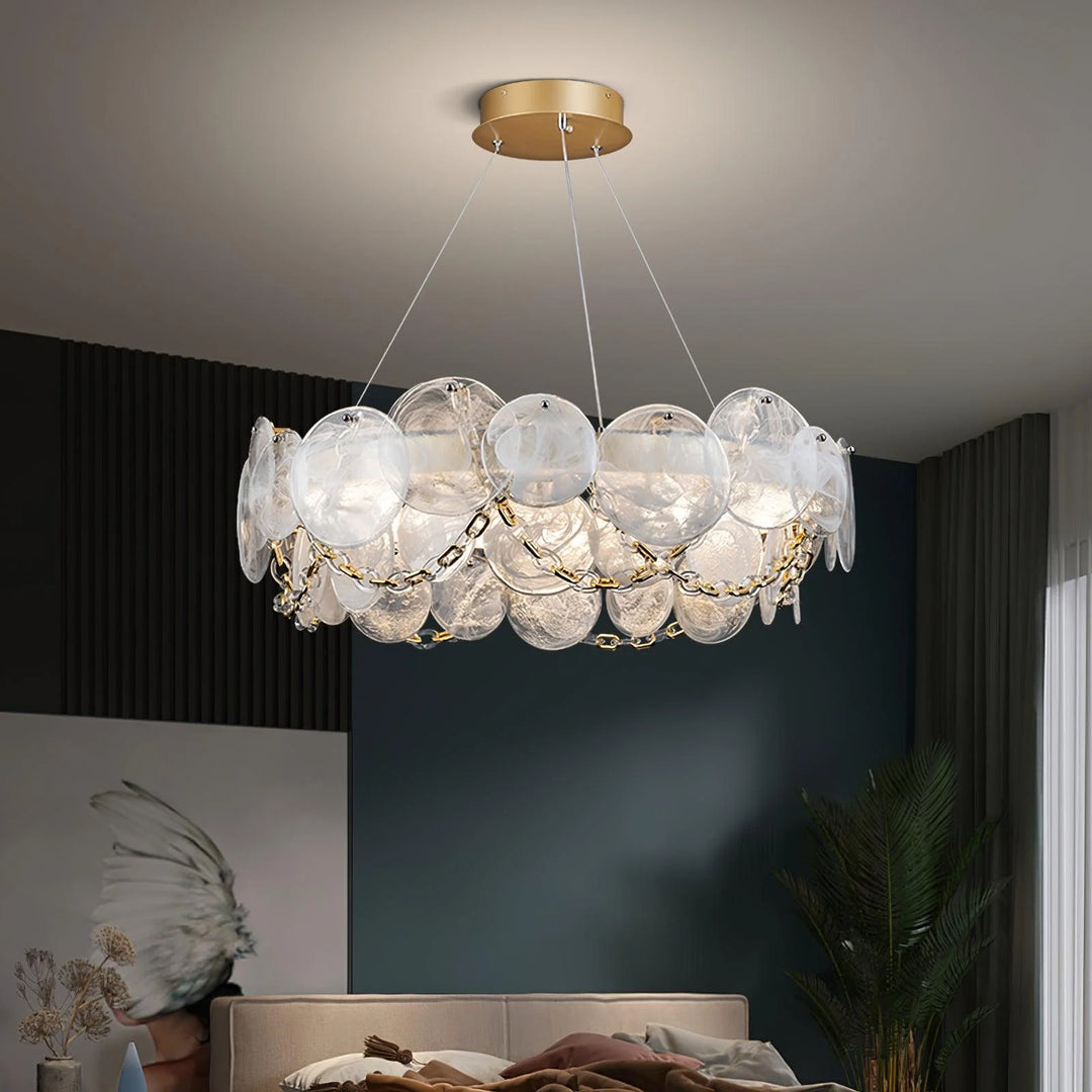 Modern Glass Disc Chandelier 6