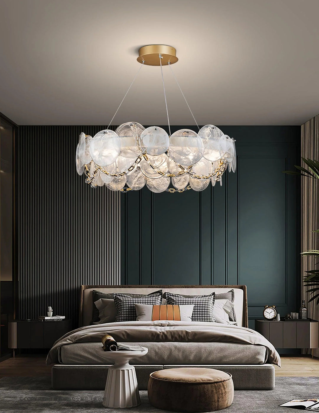 Modern Glass Disc Chandelier 8