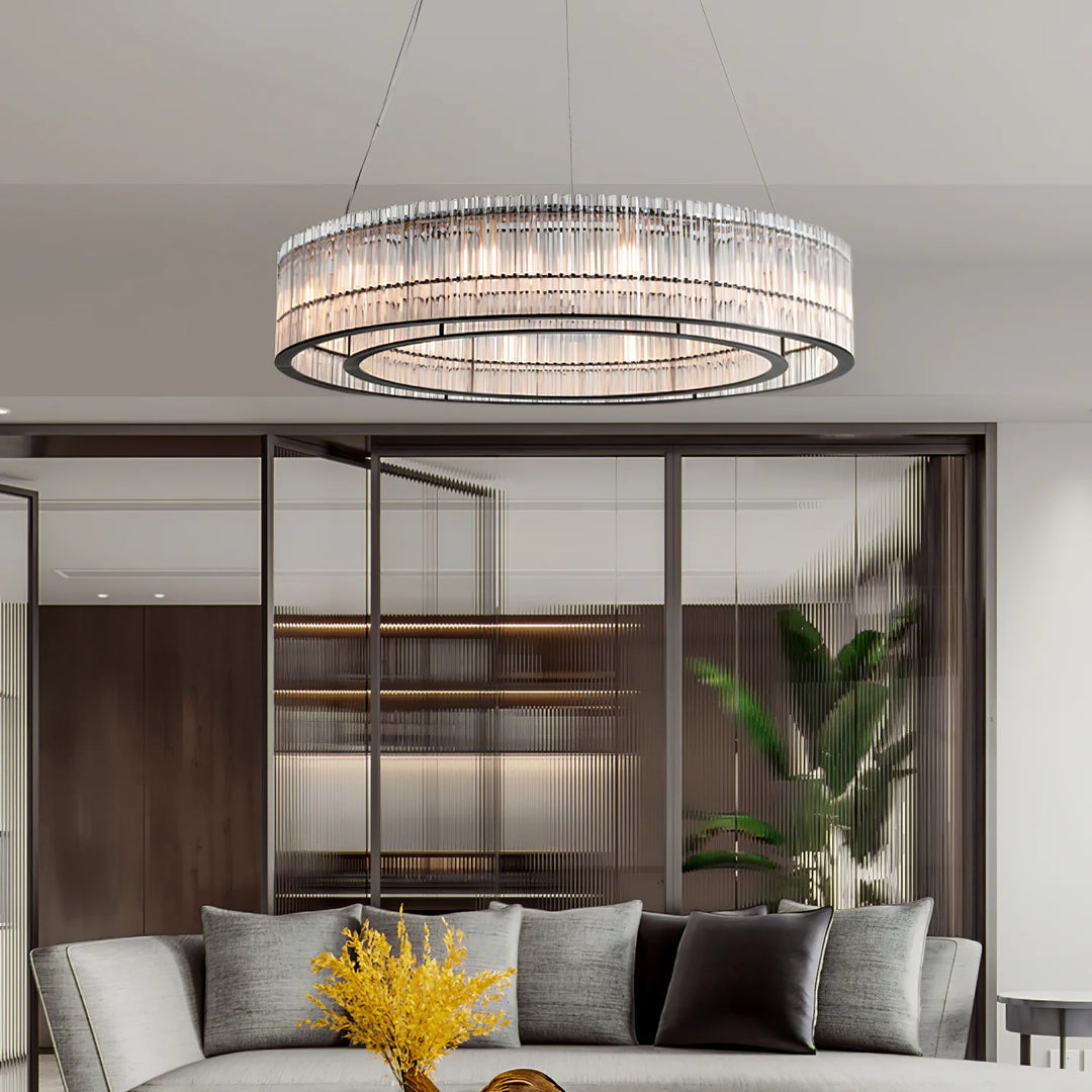 Modern Glass Tube Ring Chandelier 10