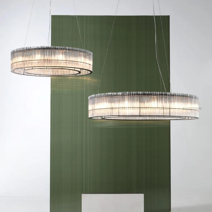 Modern Glass Tube Ring Chandelier 11