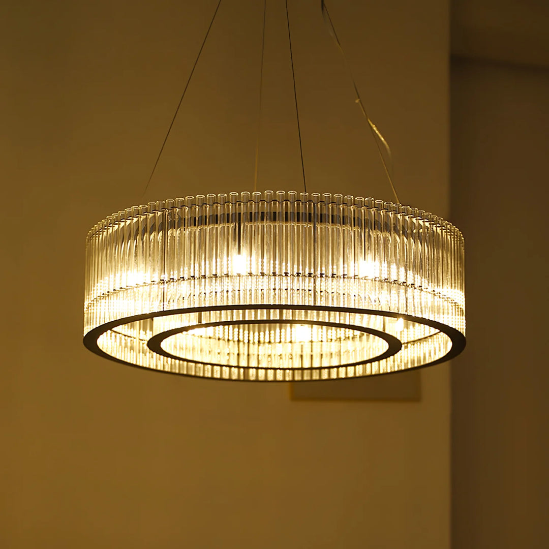 Modern Glass Tube Ring Chandelier 4