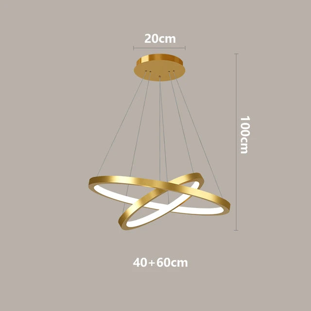 Modern LED Ring Chandelier Size A