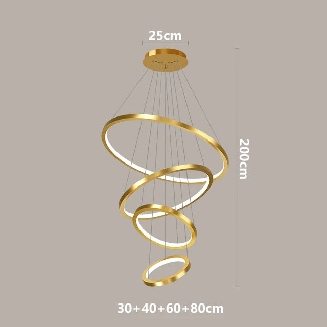 Modern LED Ring Chandelier Size C