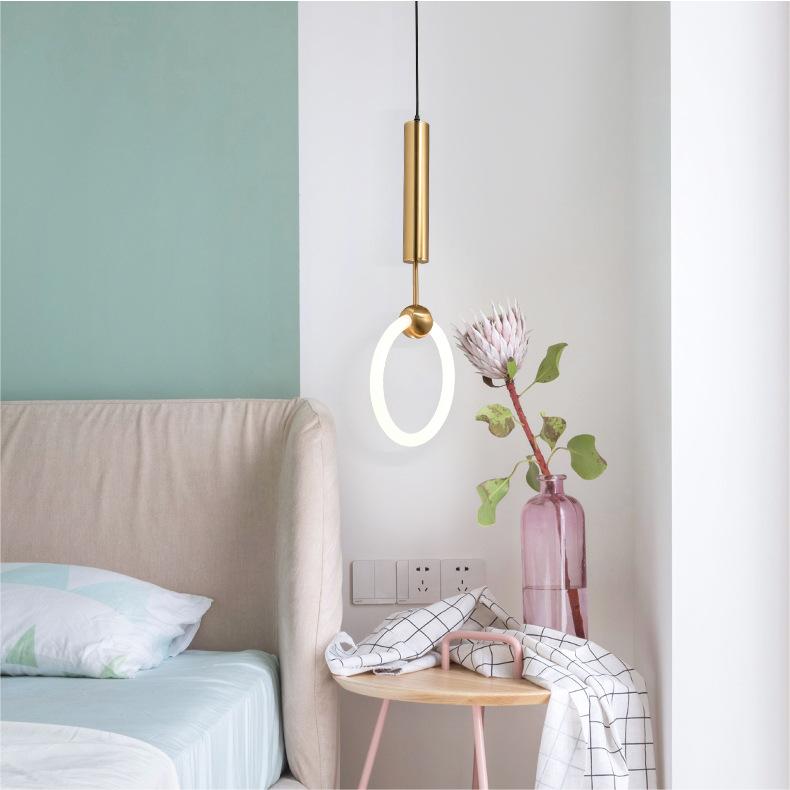Modern LED Ring Chandelier in the bedroom