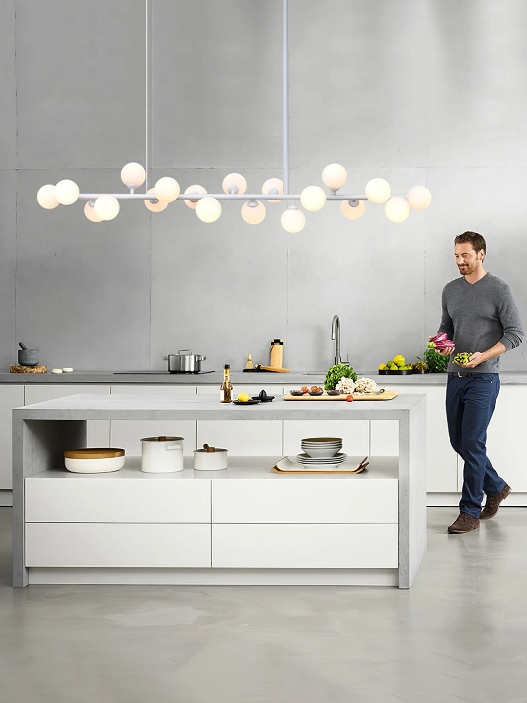 Modern Linear Balls Chandelier 6