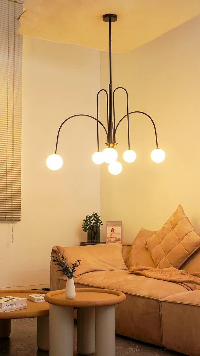 Modern Metal Glass Chandelier New 4