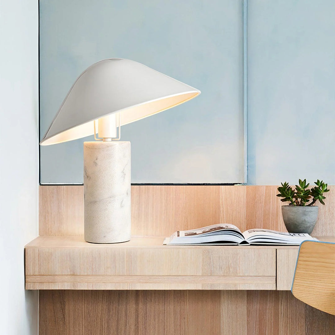 Modern White Flared Desk Lamp-3