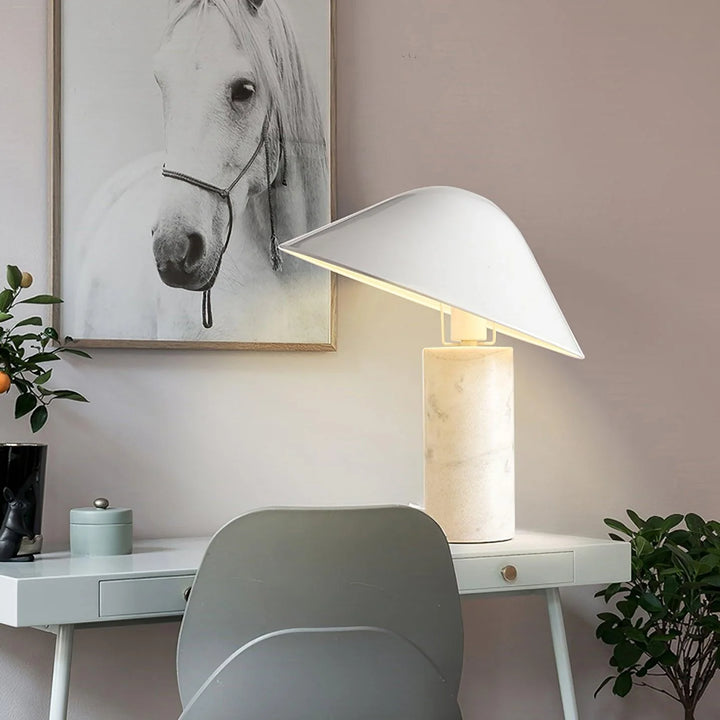 Modern White Flared Desk Lamp-4