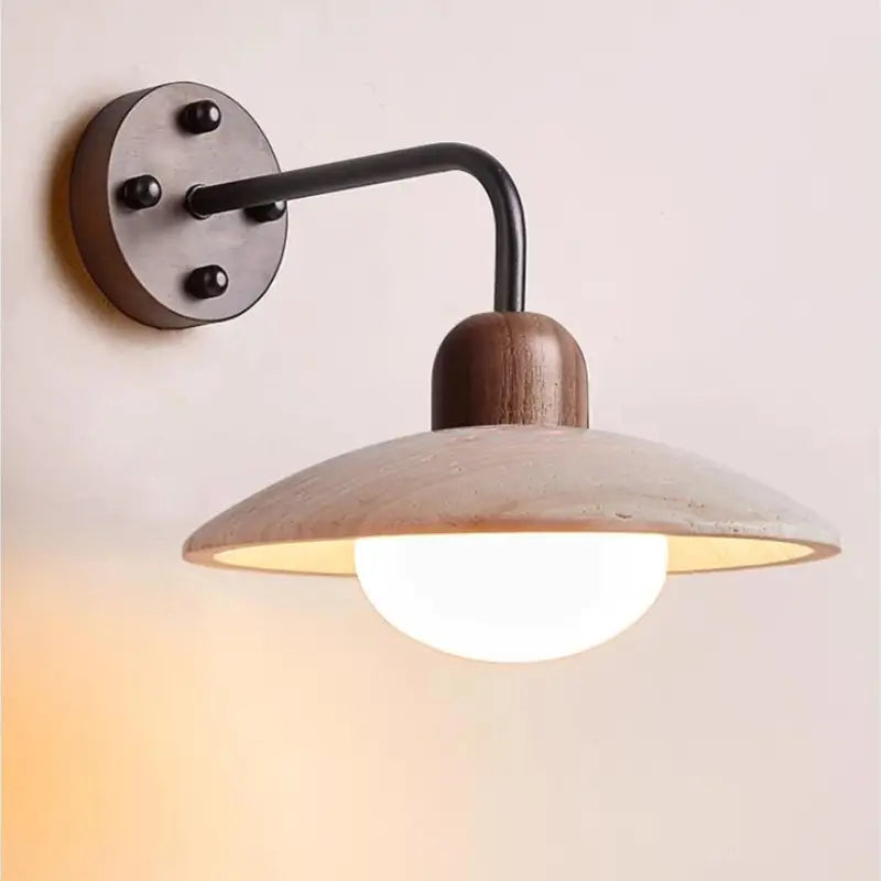 Modern Zarivo Wall Lamp featuring a metal and wooden design with ambient lighting.