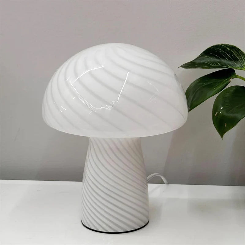 Mushroom Glass Twill Table Lamp 6