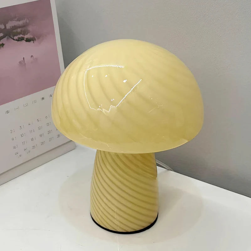 Mushroom Glass Twill Table Lamp 8