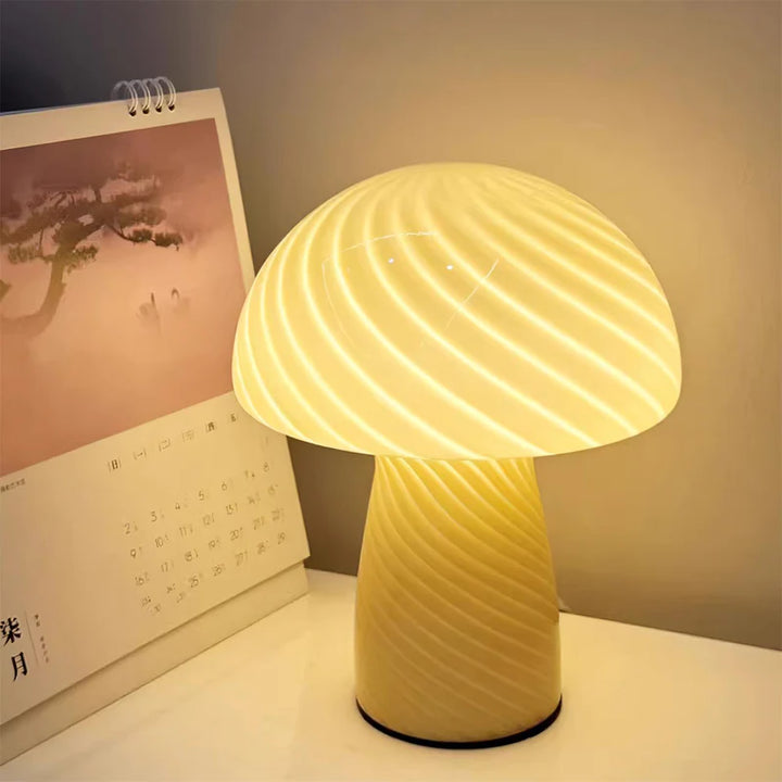 Mushroom Glass Twill Table Lamp 9