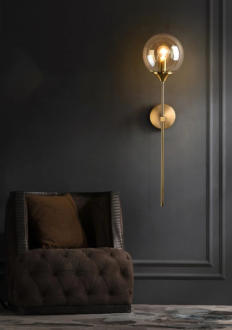Nordic Gold Glass Wall Lamp