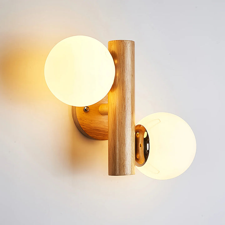 Oak Double Sphere Wall Light 7