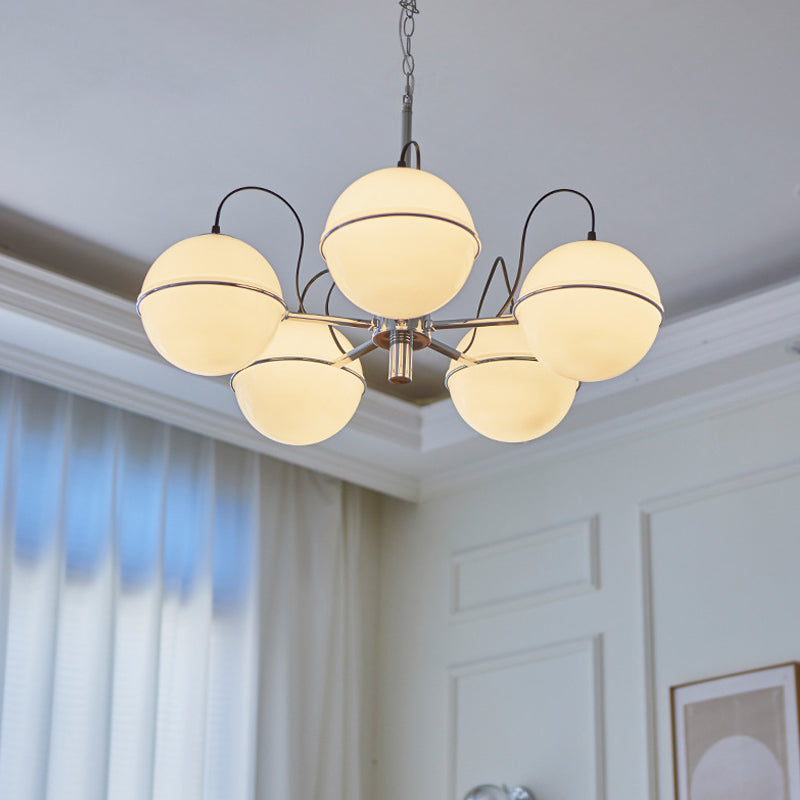 Orion Milk Glass Bulb Chandelier 11