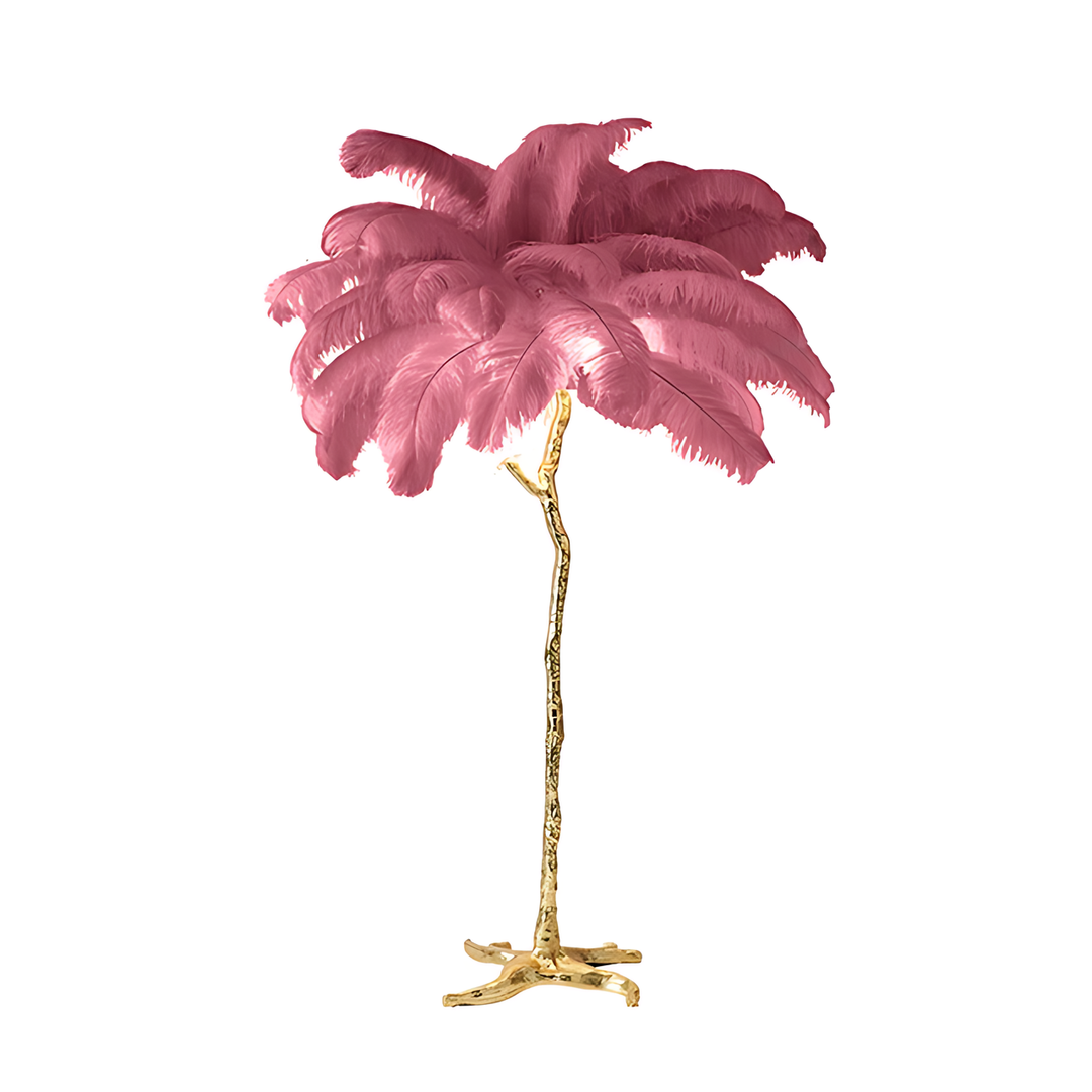 Ostrich Feather Floor Lamp Deep pink