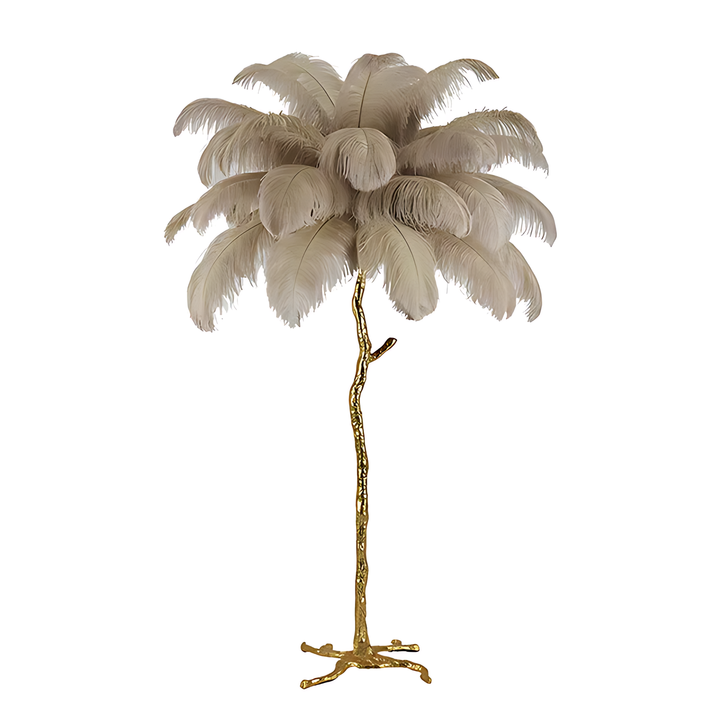 Ostrich Feather Floor Lamp Gray